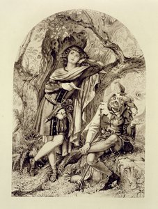 Rozalina i Probierz, akt III, scena 2, Jak wam się podoba, William Shakespeare (1564-1616) autorstwa English School