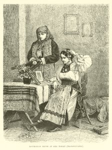 Rumuńska panna młoda w swojej toalecie, Transylwania autorstwa English School