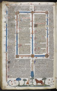 Królewski 10 E IV fol. 294v Człowiek atakujący wołu, z Decretals Smithfield (Decretals of Gregory IX) c.1340 (welum) autorstwa English School
