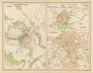 Atlas Królewski, ok. 1900: Buxton; Warwicka; Cheltenham (kolor lito) autorstwa English School