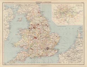 Atlas Królewski, ok. 1900: hrabstwa i gminy (kolor lito) autorstwa English School
