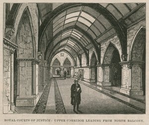 Royal Courts of Justice: Górny korytarz prowadzący z północnego balkonu autorstwa English School