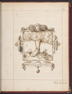 Royal MS 18 A XLVIII, fol. 12r, Godło z łacińską dewizą z egzemplarza prezentacyjnego Jerzego Gascoine