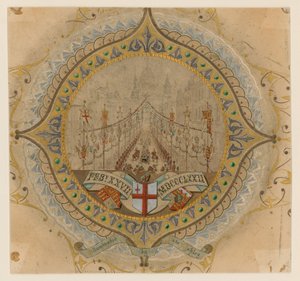 Królewska Procesja z wizytą Jej Królewskiej Mości w Katedrze Św. Pawła w Londynie, 27 lutego 1872 r autorstwa English School
