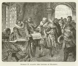 Rudolf II nadaje List Królewskiej Mości autorstwa English School