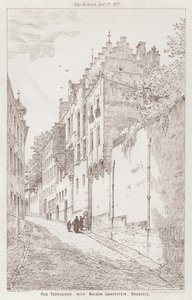 Rue Tracken, z Maison Gravestein, Bruksela (rycina) autorstwa English School