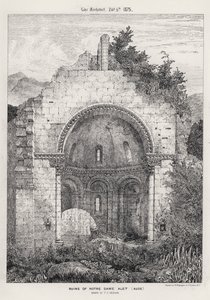 Ruiny Notre Dame Alet, Aude (rycina) autorstwa English School