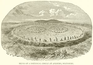 Ruiny Druidical Circle w Avebury, Wiltshire