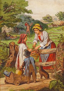 Scena rustykalna (kolorowa litografia) autorstwa English School