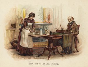 Ruth i budyń wołowy (chromolitho) autorstwa English School