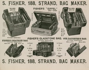 S Fisher, 188 Strand, Bag Maker autorstwa English School