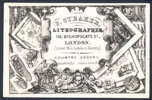 S Straker, litograf, karta handlowa autorstwa English School