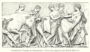 Ofiary w procesji (rycina) autorstwa English School