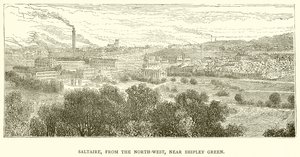 Saltaire, z północnego zachodu, w pobliżu Shipley Green autorstwa English School
