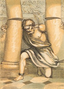 Samson (kolorowy grawer) autorstwa English School