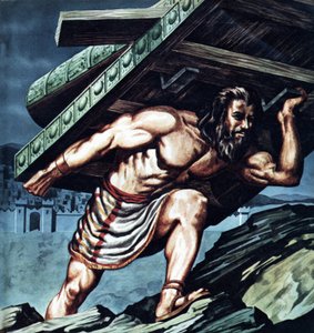 Samson niosący bramę Gazy autorstwa English School