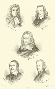 Samuel Butler, John Bunyan, John Milton, Jeremy Taylor, John Dryden autorstwa English School
