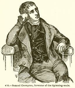 Samuel Crompton, wynalazca Spinning-Mule autorstwa English School