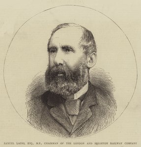 Samuel Laing, Esquire, MP, przewodniczący London and Brighton Railway Company (rycina) autorstwa English School