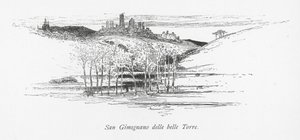 San Gimignano delle belle Torre (litografia) autorstwa English School