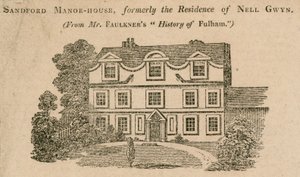 Sandford Manor House, Fulham, Londyn, dawniej miejsce zamieszkania Nell Gwynne autorstwa English School