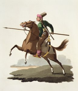 Saphir, z Costumes of the Various Nations, tom VII, The Military Costume of Turkey, Thomas MacLean, wydany ok. 1800-18 (akwatinta ręcznie kolorowana) autorstwa English School