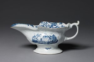 Łódka do sosu, prawdopodobnie wykonana przez Fabrykę Porcelany Worcester lub Fabrykę Porcelany w Bristolu, c.1752 autorstwa English School