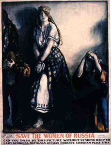 „Save the Women of Russia” (kolor lito) autorstwa English School