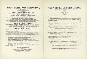 Taryfa Hotelu Savoy, 1900 autorstwa English School