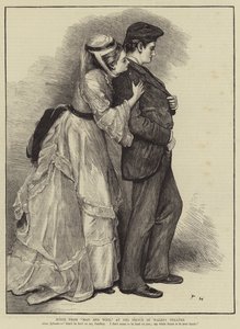 Scena z "Mężczyzny i żony" w Teatrze Księcia Walii (rycina) autorstwa English School