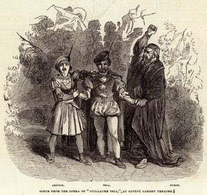 Scena z opery „Guillaume Tell” w Covent Garden Theatre (rycina) autorstwa English School