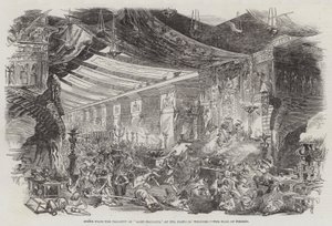 Scena z tragedii „Sardanapalusa” w Teatrze Księżniczki, Sala Nimroda (rycina) autorstwa English School