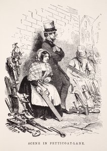 Scena w Petticoat-Lane, ilustracja z London Labour i London Poor autorstwa Henry