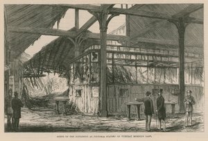 Scena eksplozji na stacji Victoria we wtorek rano 1884 r autorstwa English School