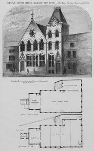 Szkoły, Church-Street, Mile-End Nowe Miasto (grawerowanie) autorstwa English School