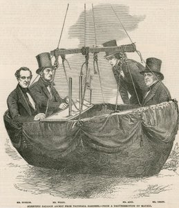 Naukowy lot balonem z Vauxhall Gardens w Londynie autorstwa English School