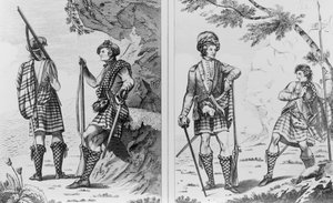 Szkoccy żołnierze Highlands oraz Highland Officer and Serjeant autorstwa English School