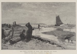 Sea-Piece namalowany przez JKW Księżnej Walii (rycina) autorstwa English School