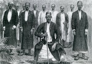 Sekebobo Wódz Chagwe, Mtesa Wódz Ugandy, Chambarango i Premier Pokino (rycina) autorstwa English School