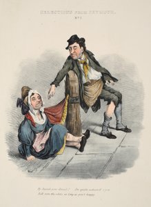 Wybór z Seymour: nr 2, dlaczego Sarah jest pijana! Wstyd mi za ciebie. Will głosuje na szanse, o ile jesteś szczęśliwy, pub c. 1840 (grawerowanie ręcznie kolorowane) autorstwa English School