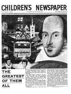 Shakespeare: The Greatest z nich wszystkich, strona tytułowa „Gazety Dziecięcej”, kwiecień 1964 (newsprint)