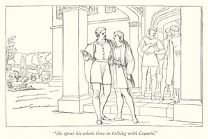 Dwunasta Noc Szekspira; Orsino wysyła Violę do Olivii (grawerunek) autorstwa English School
