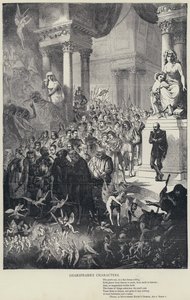 Postacie Szekspira, Tezeusz, w Śnie nocy letniej, akt V, scena 1 (rycina) autorstwa English School