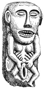 Sheela-na-Gig, z zamku Ballinahend, Tipperary, Irlandia autorstwa English School