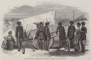 Rdzenna (indyjska) policja Sholapore odpowiedzialna za hinduskiego buntownika (rycina) autorstwa English School