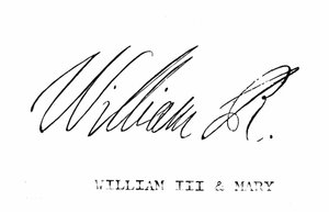 Podpis Wilhelma III Anglii z „The National and Domestic History of England” Williama Hickmana Smitha Aubreya (1858-1916) opublikowanego w Londynie ok. 1890 r. autorstwa English School