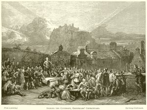 Podpisanie przymierza, cmentarz Greyfriars autorstwa English School