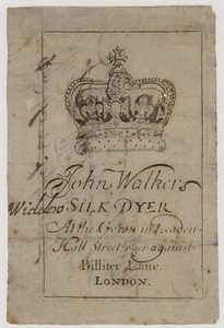 Silk Dyer, John Walker, karta handlowa autorstwa English School