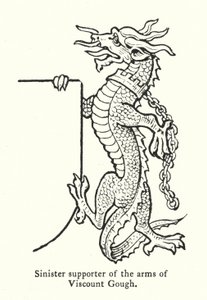 Złowrogi zwolennik herbu wicehrabiego Gough (grafika) autorstwa English School