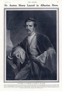 Sir Austen Henry Layard w albańskim stroju autorstwa English School